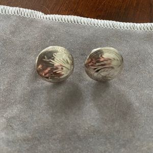 Sterling silver etched earrings